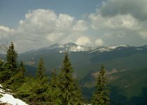 Вигляд на гору Довбушанку із Явірника